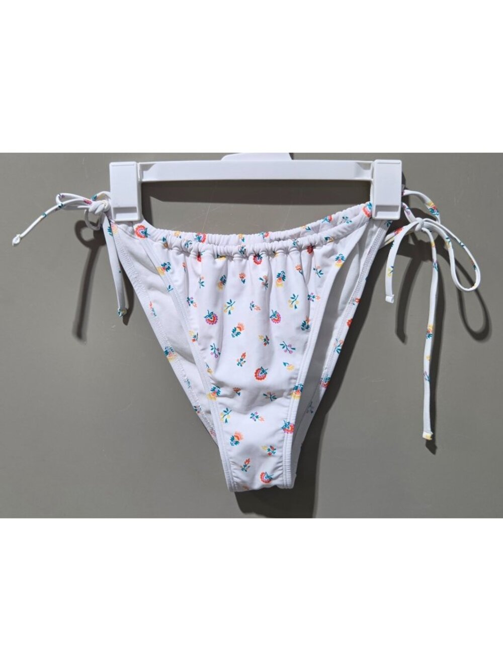 Wild Fable White & Multi Color Ditzy Floral Side Tie Bikini Swim Bottom - XL 16